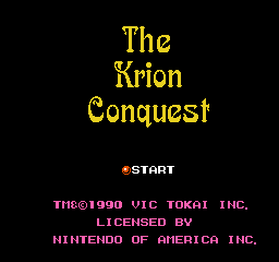 Krion Conquest, The (USA) Title Screen